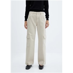 Jeans wideleg cargo