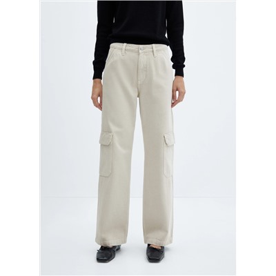 Jeans wideleg cargo