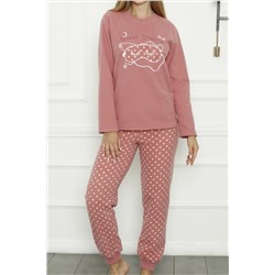 Nicoletta Kadın Peluş Pijama Takimi Welsoft GÜL KURUSU 94112