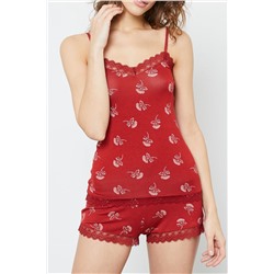 Top lencero Josie Rojo teja jaspeado