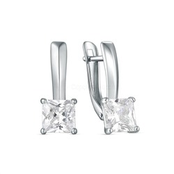 Серьги из серебра с фианитами родированные S2139951010