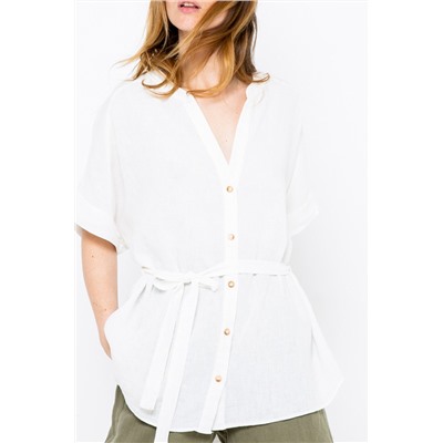 Camisa de lino Blanco