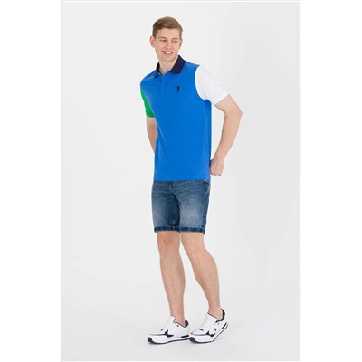 Erkek Saks Polo Yaka Tişört