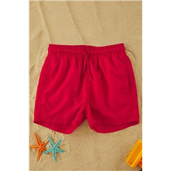 TRENDYOLKIDS Kırmızı Erkek Çocuk Basic Dokuma Deniz Şortu TKDSS25DS00002