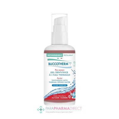 Buccotherm "Mon Premier" Gel Dentifrice Rechargeable à l'Eau Thermale 2-6 ans Fraise BIO 100ml