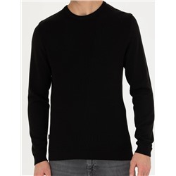 Siyah Slim Fit Kazak