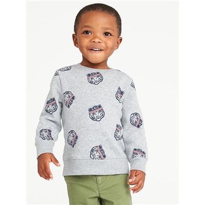 Printed Crew-Neck Sweatshirt for Toddler Boys