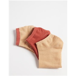 3 Pairs of Invisible Socks Pack, Men, Multicolour