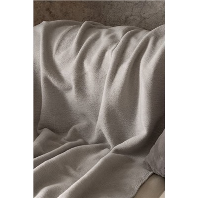 Plain Pamuklu Jakar Tv Battaniye - Gri - 130x170 cm