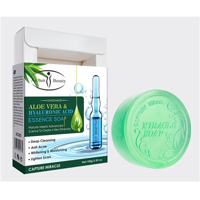 [AICHUN BEAUTY] Мыло для лица и тела АЛОЭ И ГИАЛУРОНОВАЯ КИСЛОТА увлажняющее, 100 г