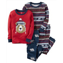 4-Piece Snug Fit Cotton PJs