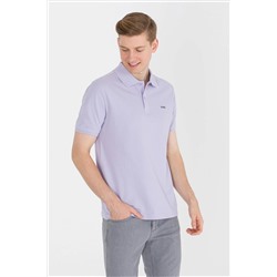 Erkek Lila Basic Polo Yaka Tişört