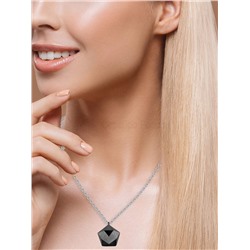 Колье из родированного серебра 925 пробы P08895чр