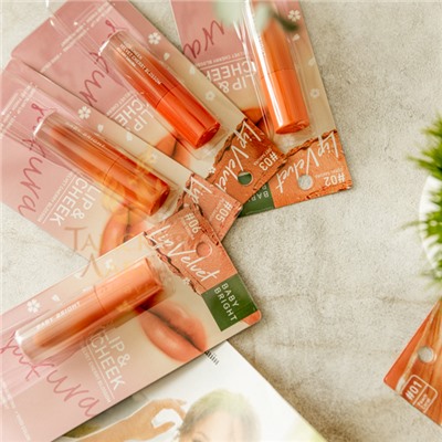 ТИНТ ДЛЯ ГУБ И ЩЕК МАТОВЫЙ «VELVET CHERRY BLOSSOM» (№05 PEACH SAKURA) BABY BRIGHT