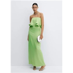 Vestido palabra de honor volante