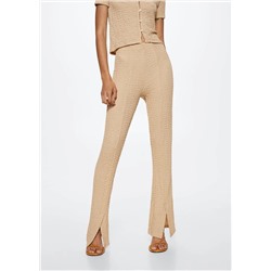 Pantalón textura aberturas -  Mujer | MANGO OUTLET Melilla