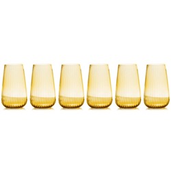 Стакан, 14 см, 570 мл, 6 шт, стекло хрустальное, янтарный, Opium, 62310