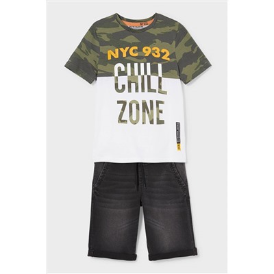 Set - Kurzarmshirt und Jeansshorts