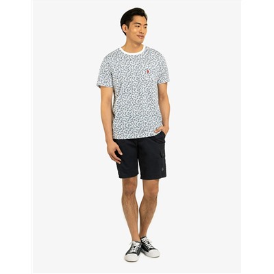 FLORAL PRINTED CREW NECK T-SHIRT WITH POCKET