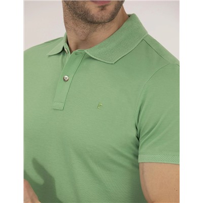 Açık Yeşil Slim Fit Polo Yaka Merserize Tişört