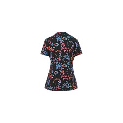 White Cross Scrubs Ola Borboleta Print Top