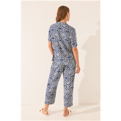 Pijama camisero Capri estampado allover