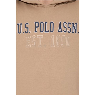 Erkek Camel Kapüşonlu Sweatshirt