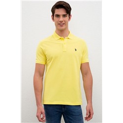 Erkek Sarı Basic Polo Yaka Tişört