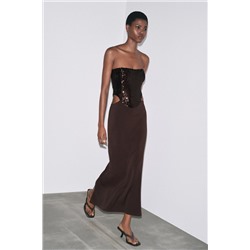 CONTRAST SEQUIN CUT-OUT DRESS