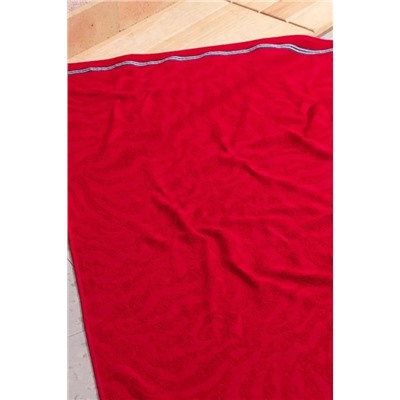 Saber %100 Pamuk Plaj Havlusu - Kırmızı - 70x150 cm