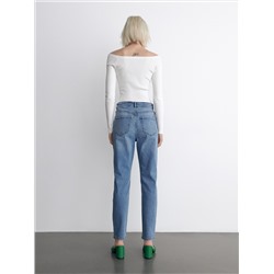 Jeans im Mom-Fit mit Elastanmischung