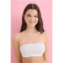 Sujetador bandeau copas extraíbles gris