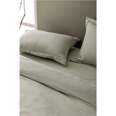 Mona Tek Kişilik Microfiber Lastikli Nevresim Takımı - Haki