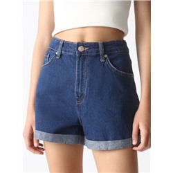 MOM FIT DENIM SHORTS
