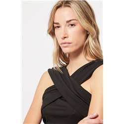 Top crop drapeado Negro