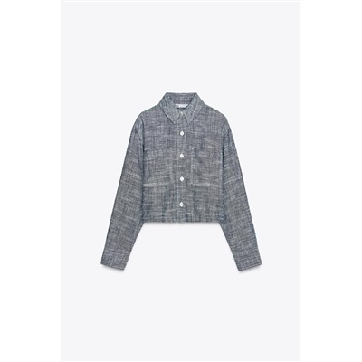 CAMISA CROP BOLSILLOS