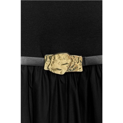 CONTRAST MIDI DRESS WITH BELT