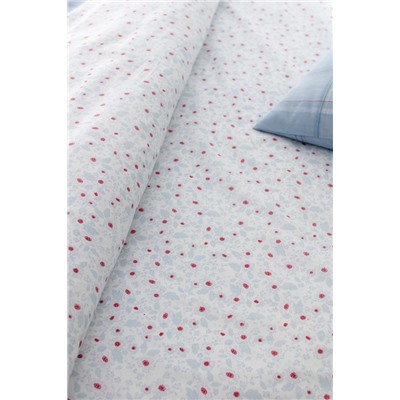 Blanch King Size %100 Pamuk Ranforce Baskılı Nevresim Takımı - Mavi