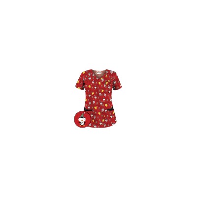 UA Christmas Chicks Red Scrub Top