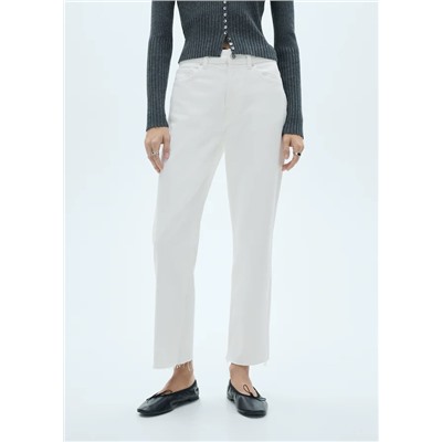Jeans Blanca rectos crop