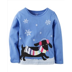 Long-Sleeve Snow Dog Graphic Tee