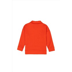 Kız Çocuk Turuncu Polo Yaka Sweatshirt