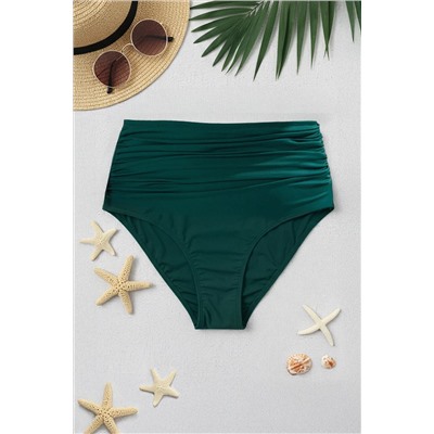 Yeşil Yüksek Bel Korseli Büzgü Detaylı Toparlayıcı Büyük Beden Bikini Altı TBBSS23CR00001