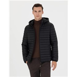 Siyah Slim Fit Mont