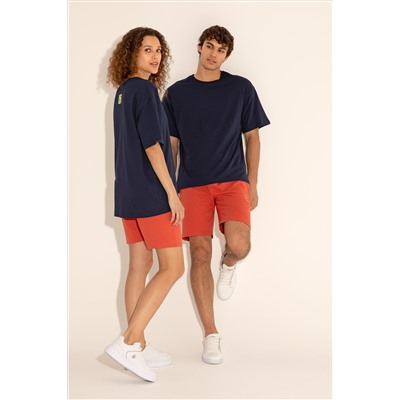 Erkek Comfort Fit Bisiklet Yaka Lacivert Tişört