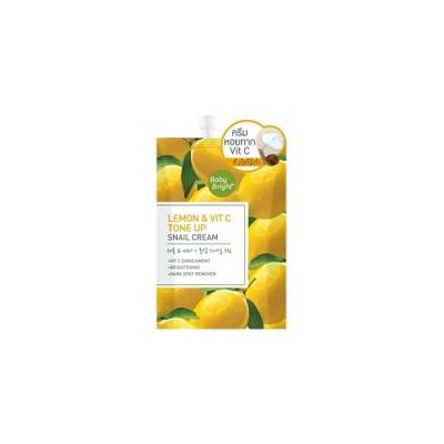 Крем для лица с Лимоном, витамином С и слизью улитки от Baby Bright 10 гр / Lemon and Vit C Tone up Snail Cream 10g Baby Bright