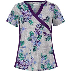UA Floral Terrace Navy Print Scrub Top