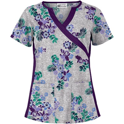 UA Floral Terrace Navy Print Scrub Top