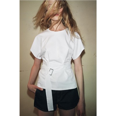 COTTON T-SHIRT WITH BELT