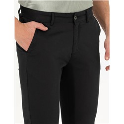 Siyah Slim Fit Kanvas Pantolon